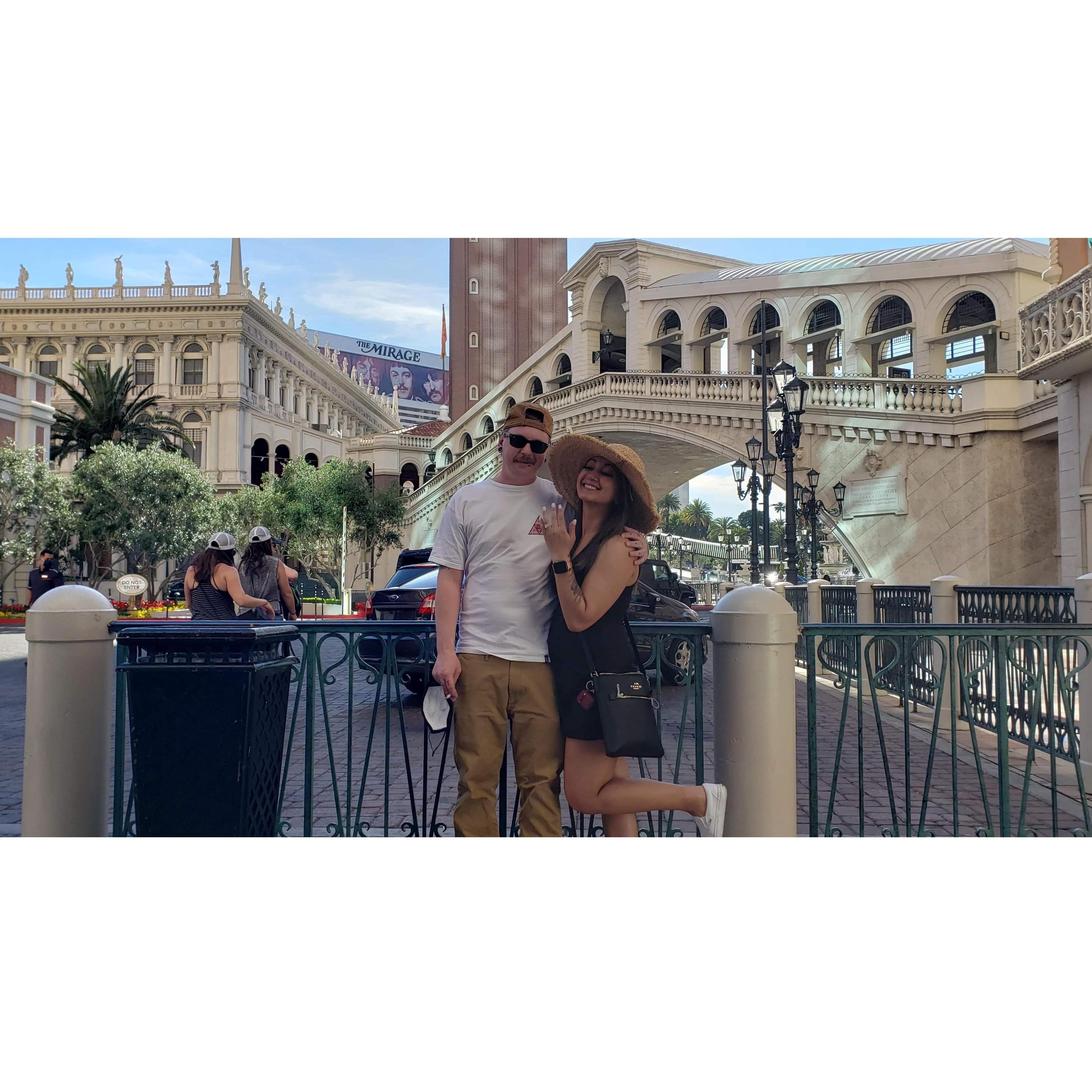 After he proposed! I was over the moon.