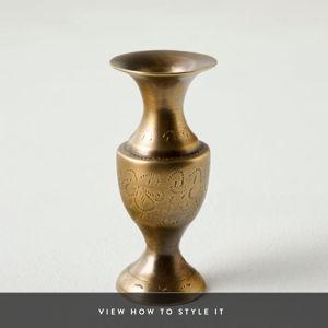 Magnolia: Etched Brass Bud Vase Small