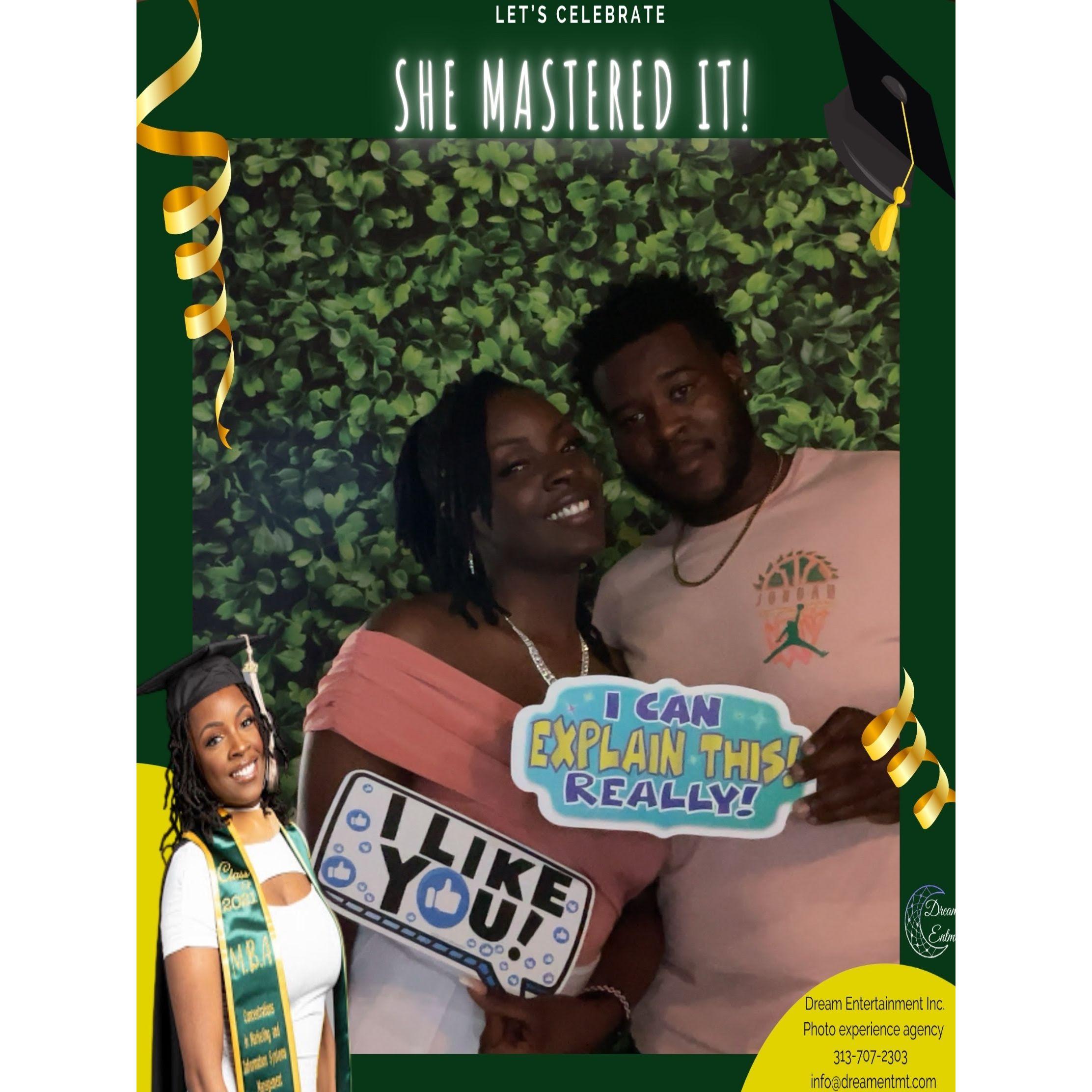 Bae supporting me at my Grad Party