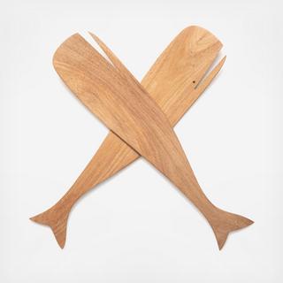 Acacia Whale Salad Servers