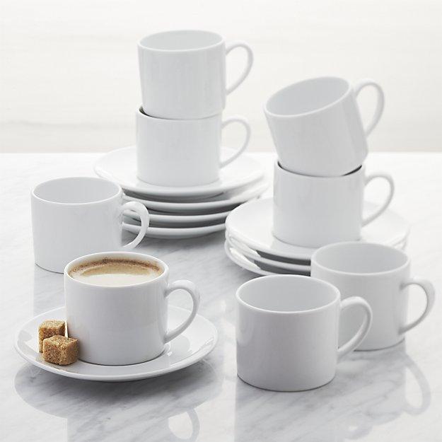 Aspen Espresso Cup with Saucer, Set of 8