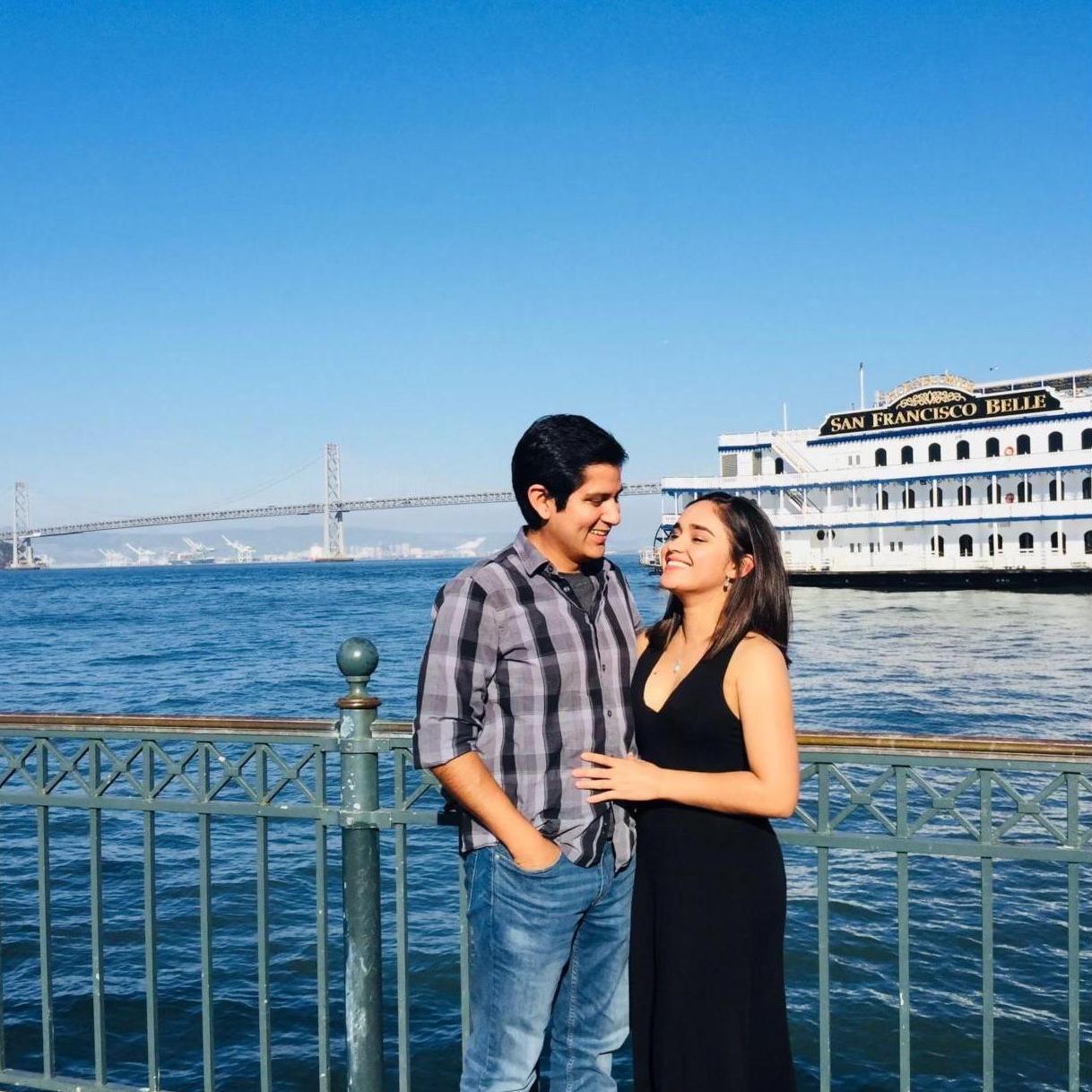 Our first anniversary, visiting the pier where we had our first date. Which later became the spot where Hugo proposed.