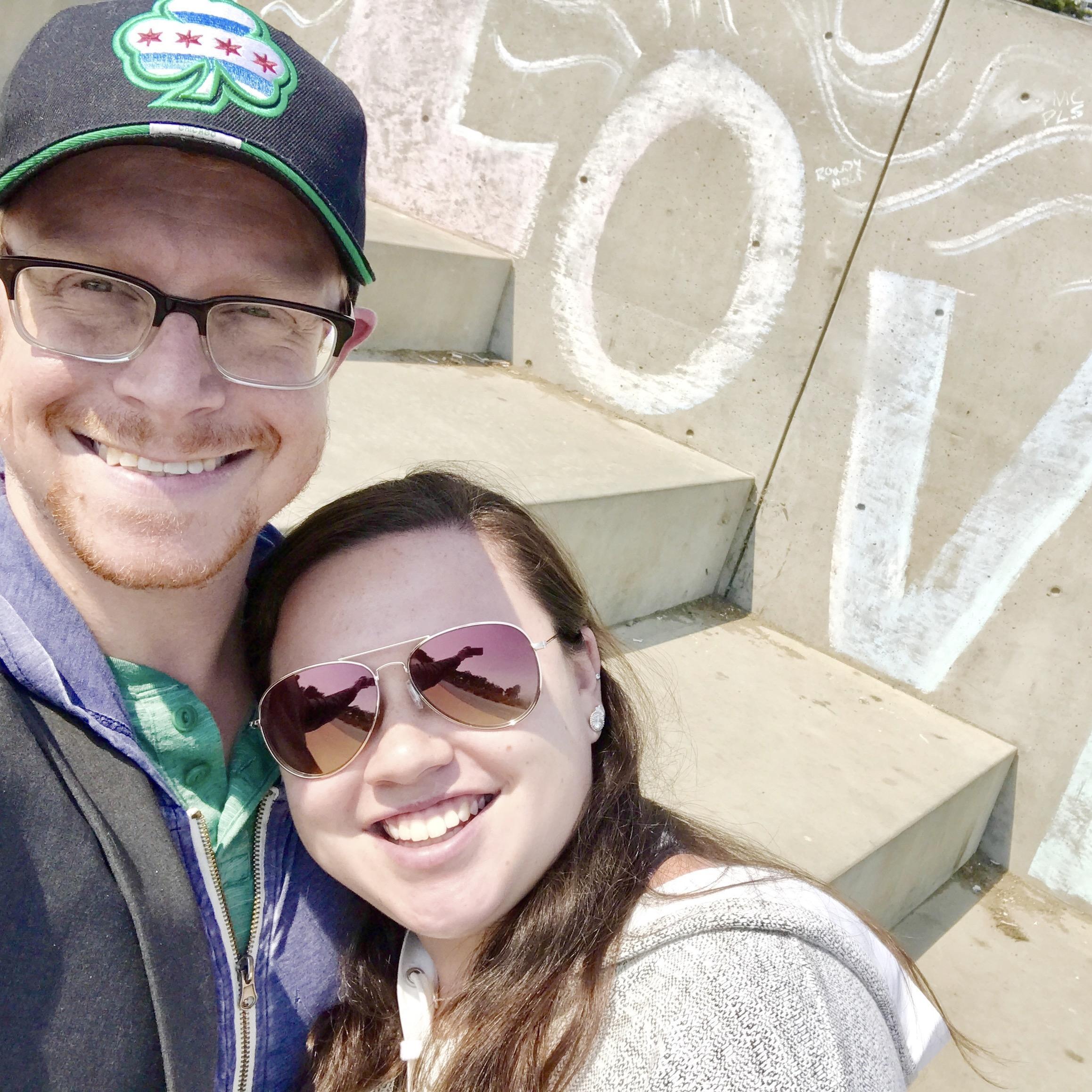 On our first visit together to the Bay Area of California, we couldn't resist this backdrop!