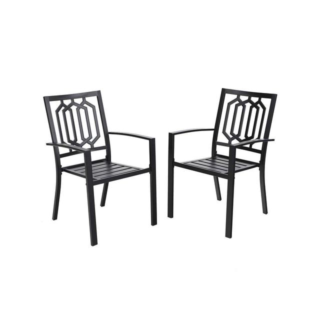 2pc Outdoor Stackable Bistro Chairs - Captiva Designs
