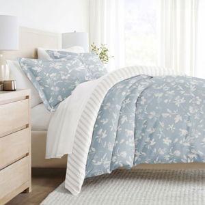 Soft Farmhouse Florals Premium 3PC Duvet Cover & Shams Set, Ultra Soft - Becky Cameron, Country Home / Light Blue, Full/Queen