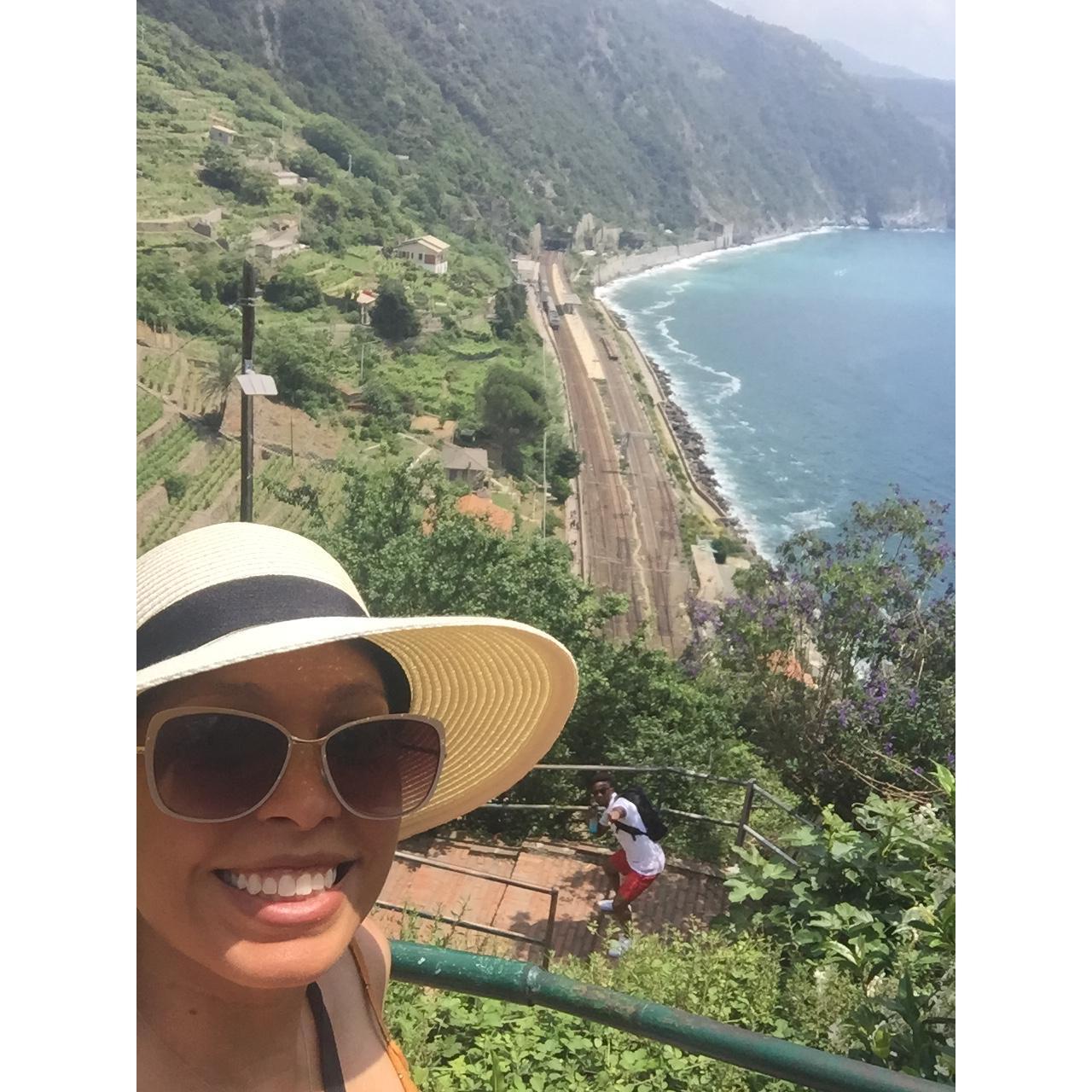 The most steps we ever climbed together in Corniglia, Cinque Terre, Italy.
