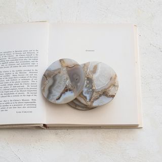 Round Agate Coaster, Set of 4