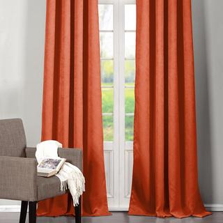 Quincy Faux Velvet Blackout Curtain Panel, Set of 2