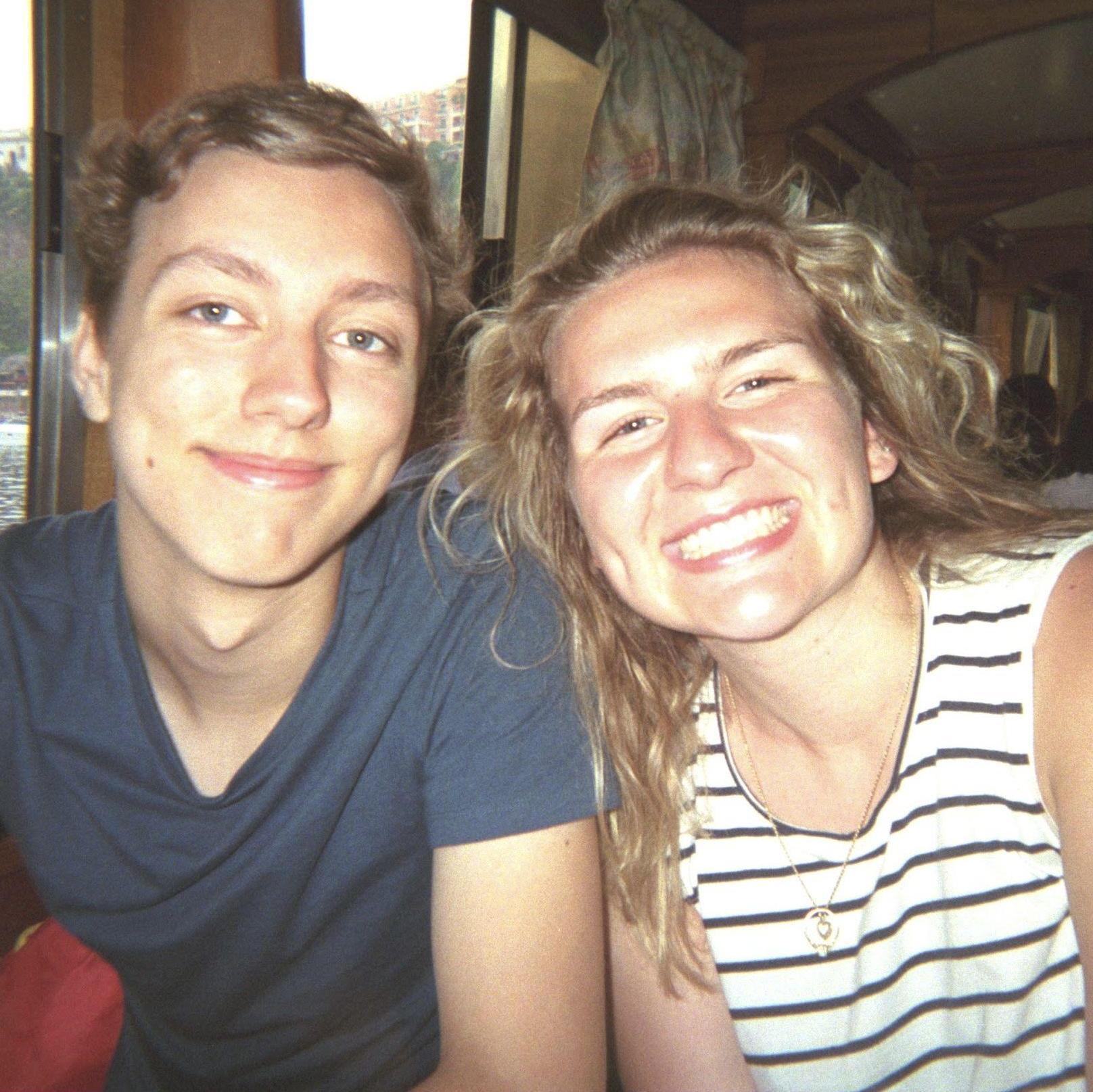 One of our very first photos together, taken on the boat headed to Capri.