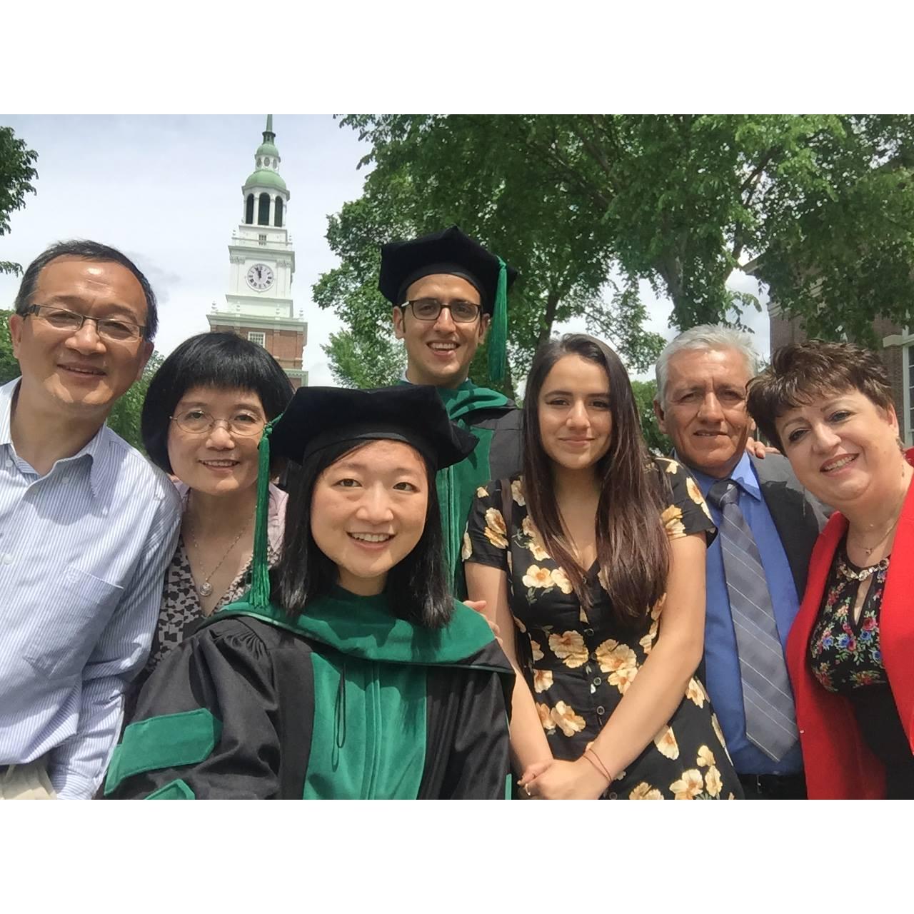 The Qiu and Hernandez family together at our medical school graduation.