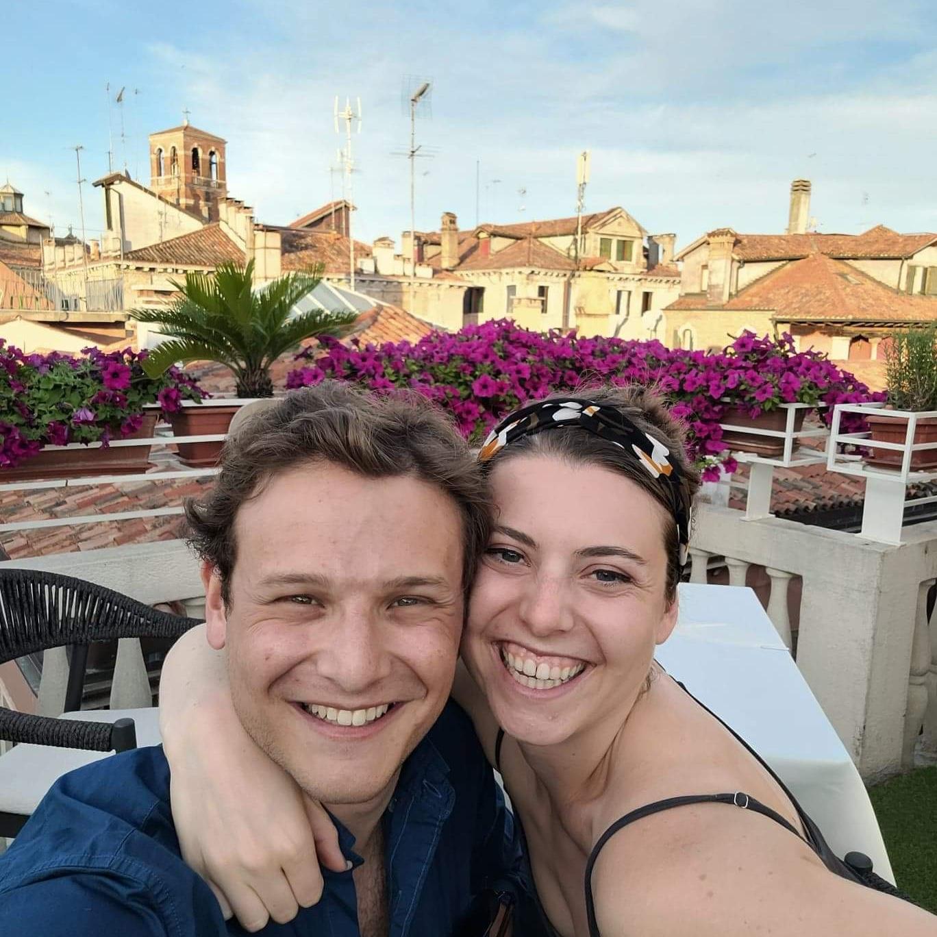 A rooftop bar in Venice