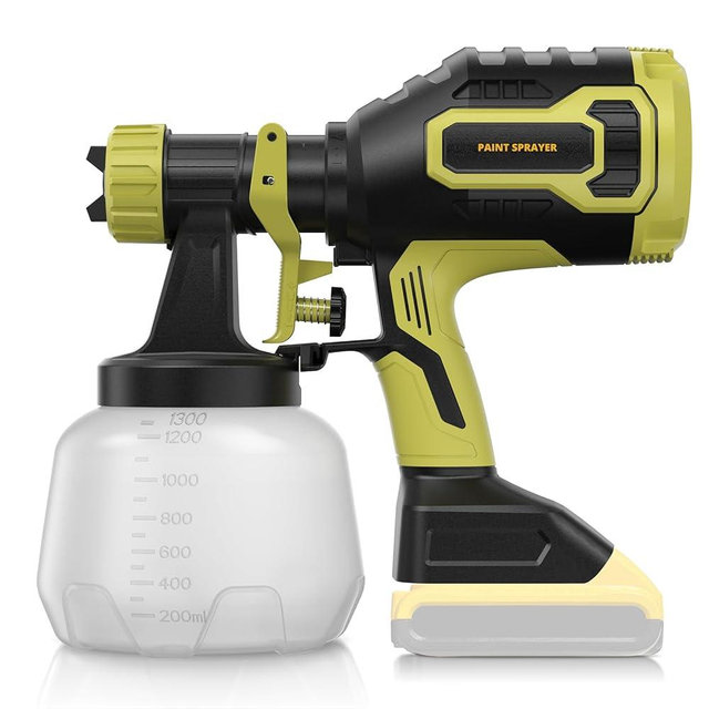 Brushless Cordless Paint Sprayer Compatible with Dewalt 20V Battery(Battery Not Included),1000ml/min High Flow,1200ml Container,150 Din/s Max Viscosity,Paint Sprayer for Furniture & Cabinets