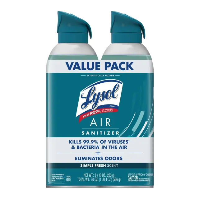 Lysol Air Sanitizer Spray - Simple Fresh - 10oz/2ct