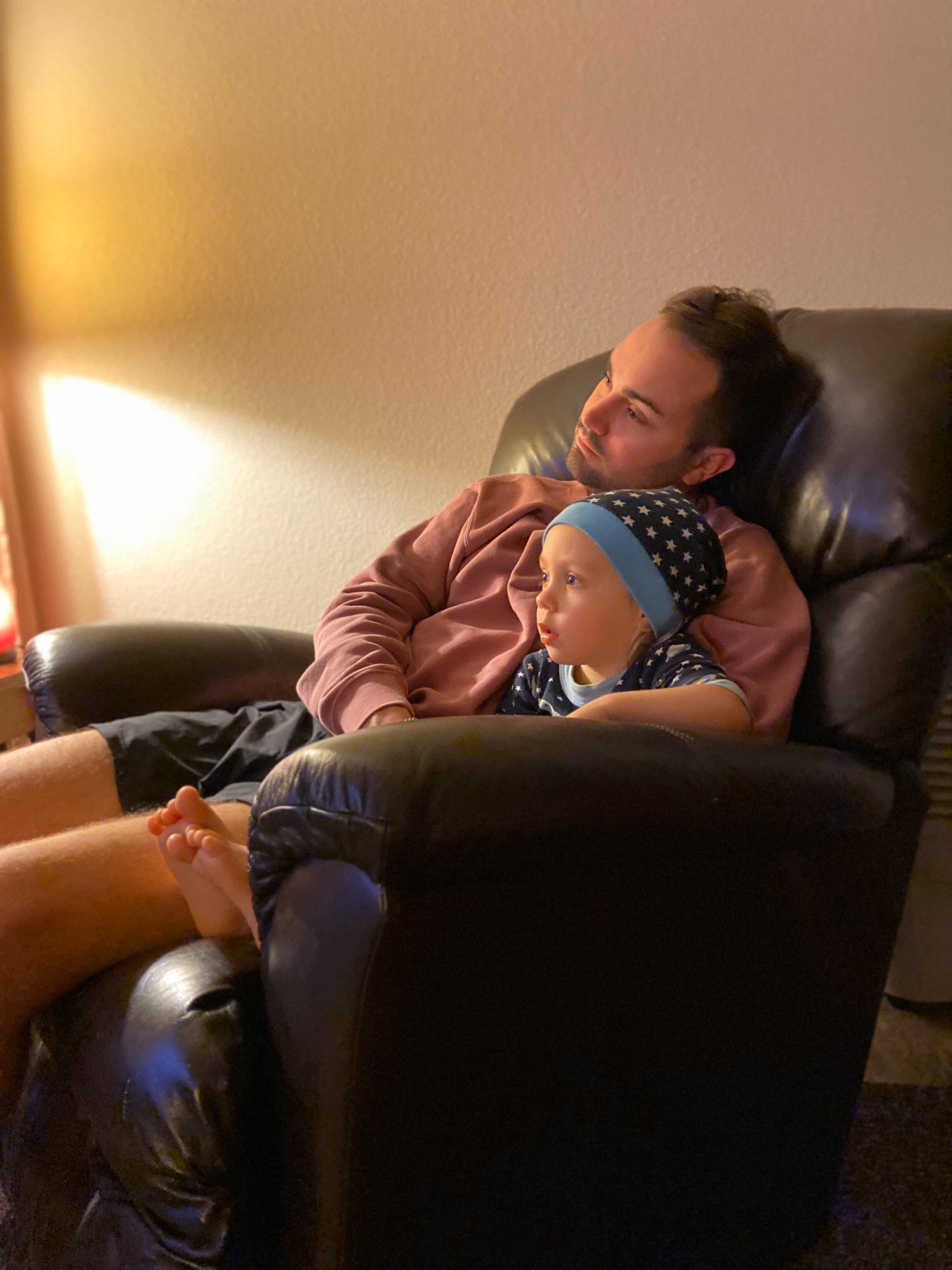 Movie time with Kai.