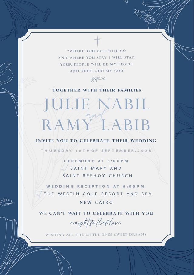 The Wedding Website of Julie Youssef and Ramy Labib