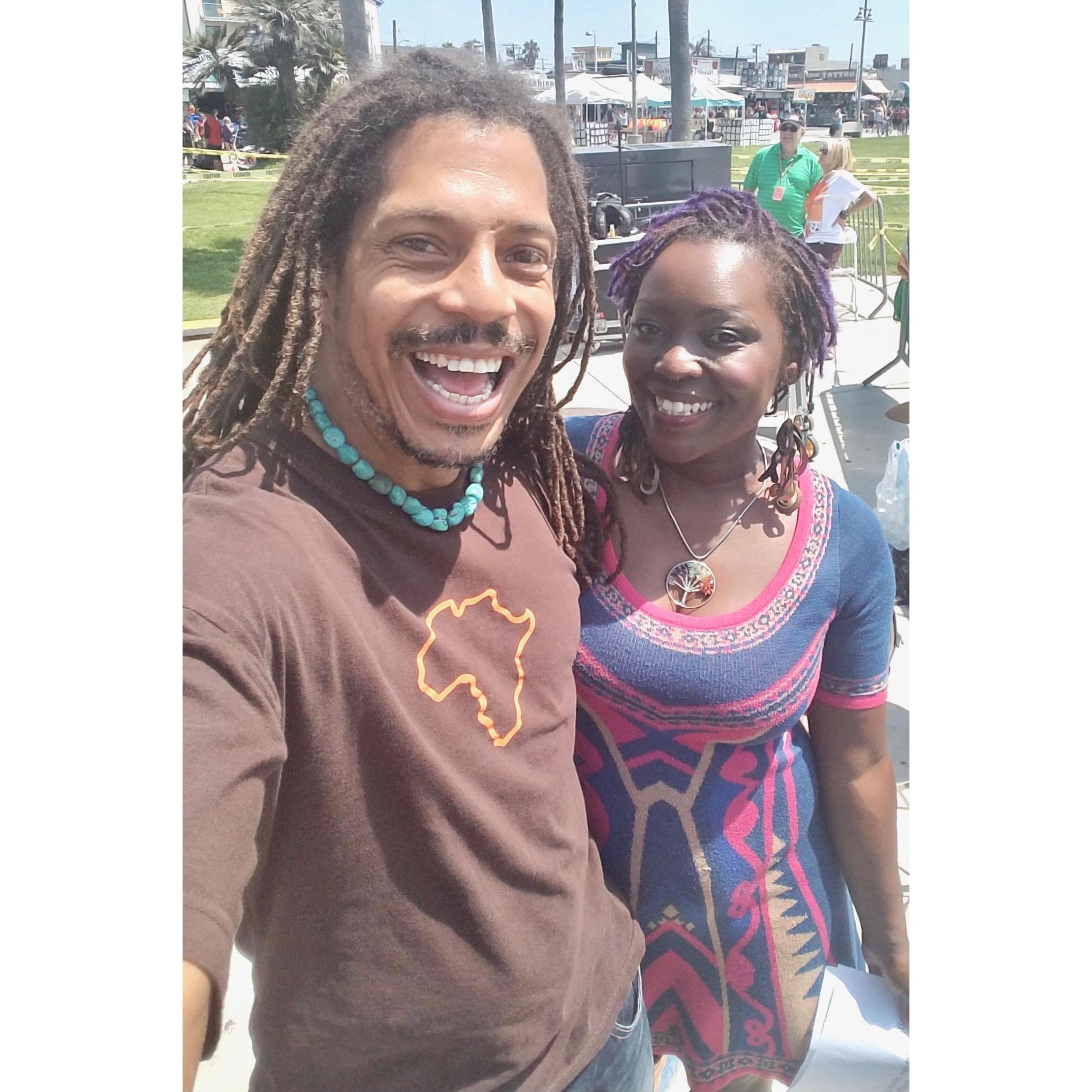 Before Lala's performance with Lili Hadyn at Venice Beach.