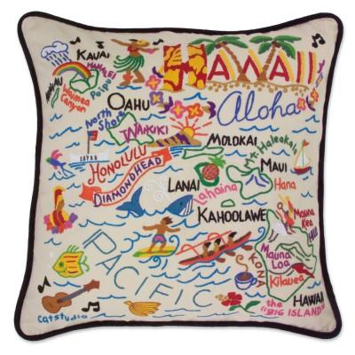CATSTUDIO Hand Embroidered Hawaii Honeymoom Pillow