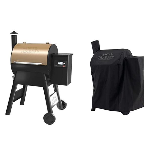 Traeger Grills Pro Series 575 Wood Pellet Grill and Smoker with BAC503 575/22 Series Full Length Grill Cover