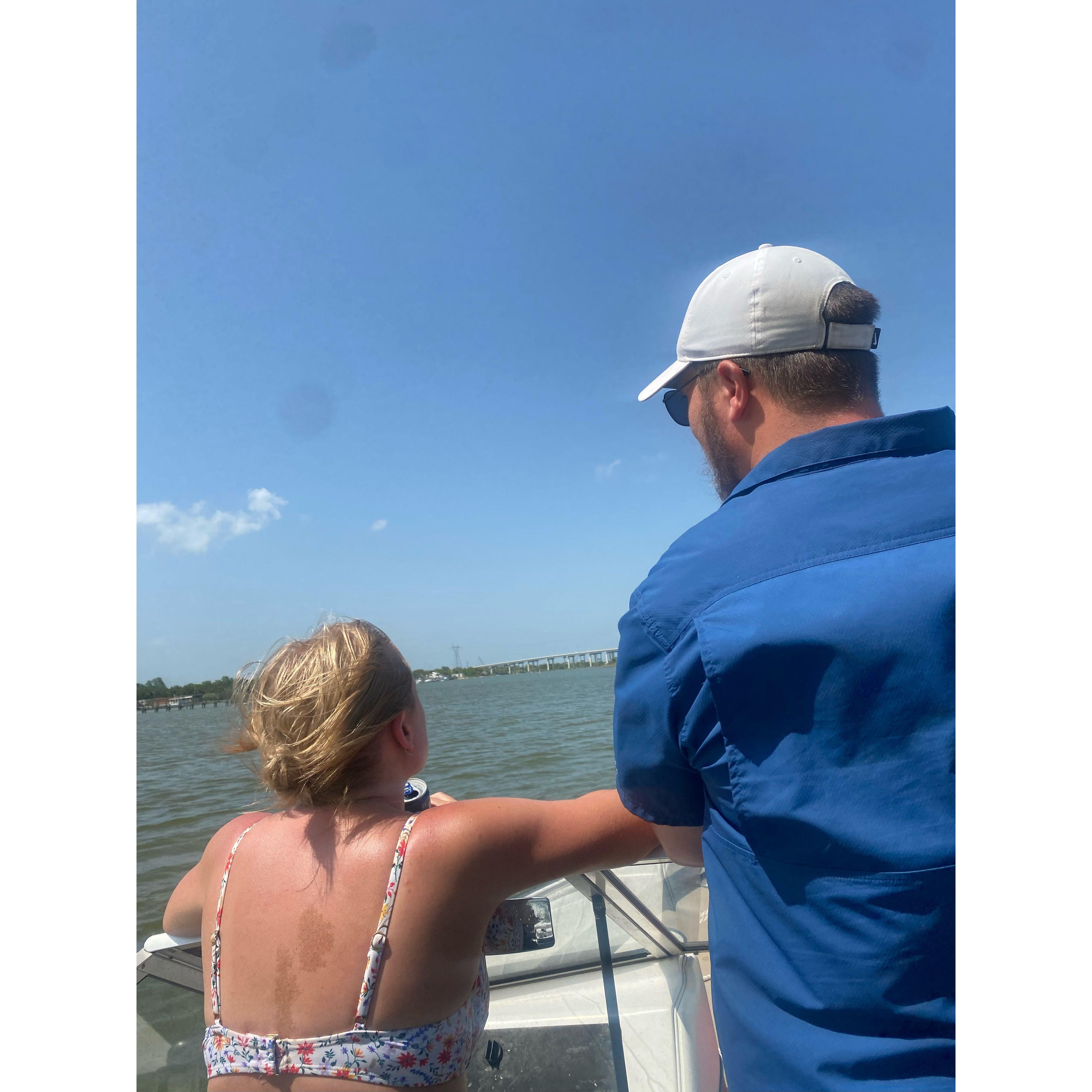 Enjoying Galveston Bay with Friends on Our Boat in 2023