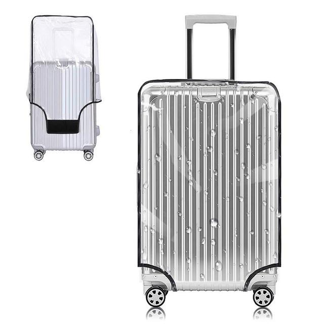 Yotako Clear PVC Suitcase Cover Protectors 20 24 28 30 Inch Luggage Cover for Wheeled Suitcase (24''(16.54''L x 11.42''W x 22.83''H))