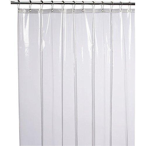 LiBa Mildew Resistant Antimicrobial PEVA 8G Shower Curtain Liner, 72x72 Clear is Non Toxic, Eco Friendly, No Chemical Odor, Rust Proof Grommet