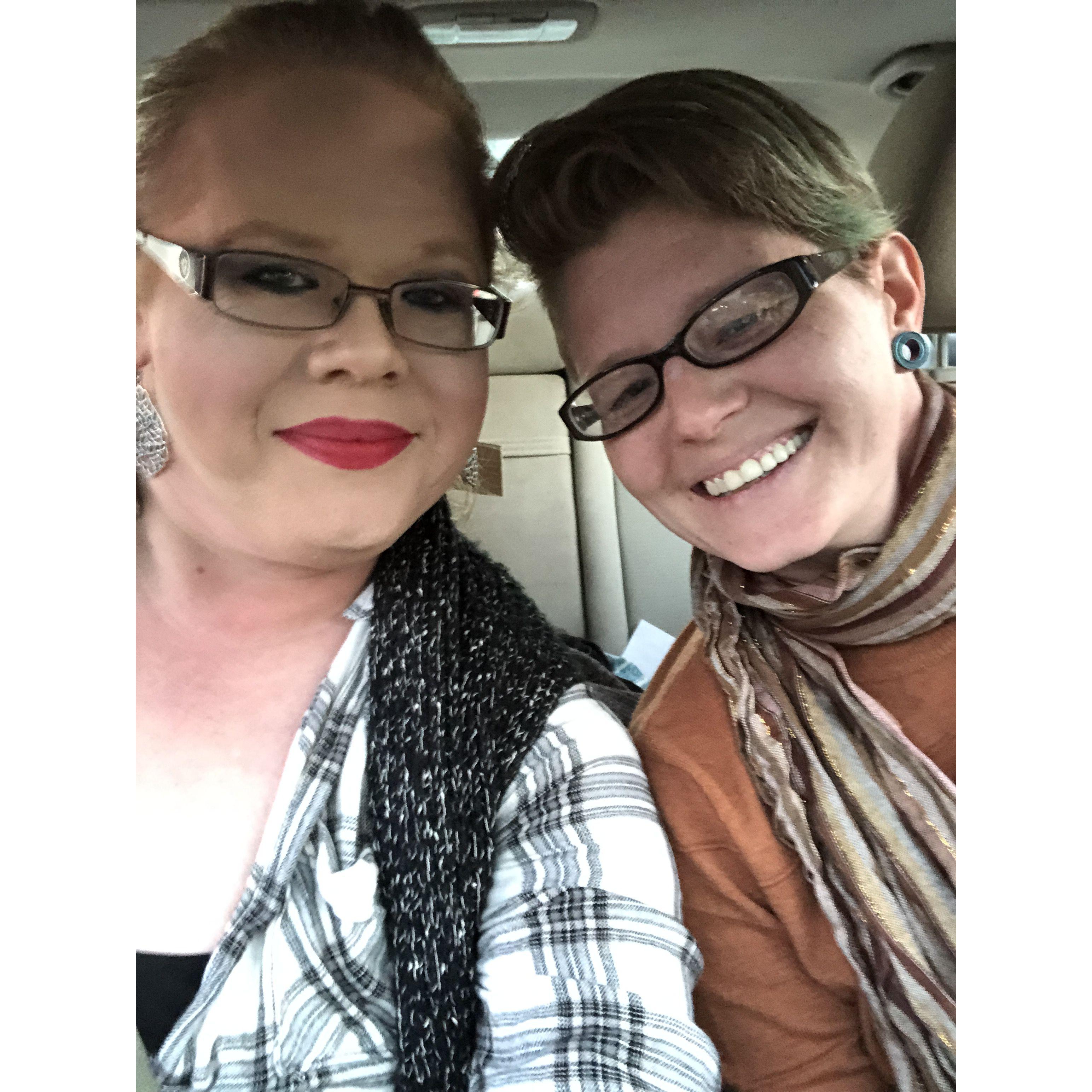 Our first concert together - right in front of the stage!