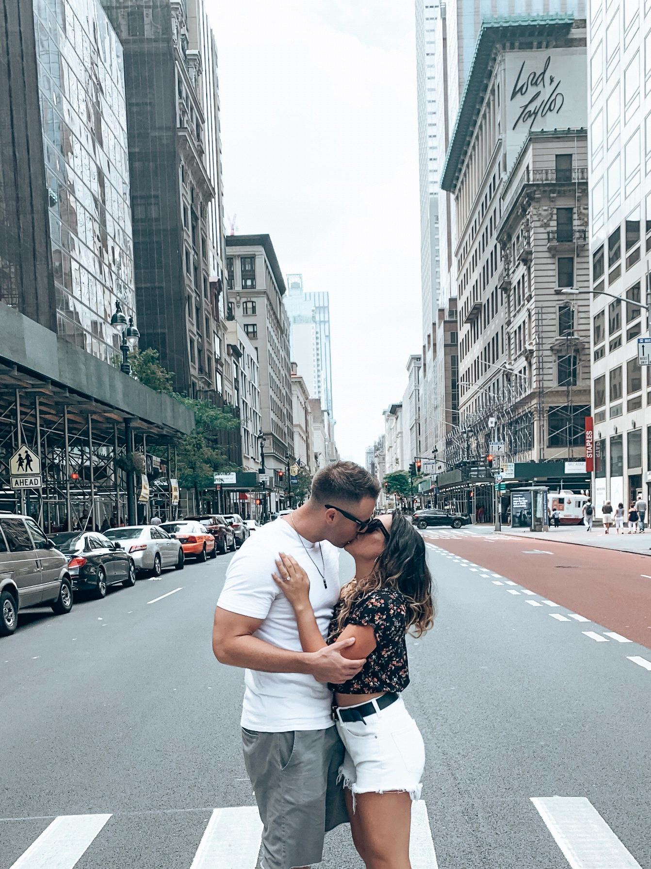 The morning after we got engaged, New York City