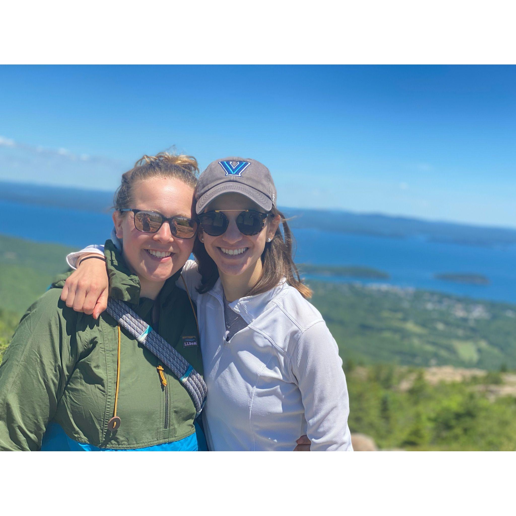 Devin and Courtney hiking in Acadia National Park