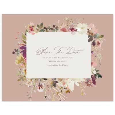 Latte, Brown Wedding Digital Save the Date - Ciliegio Landscape