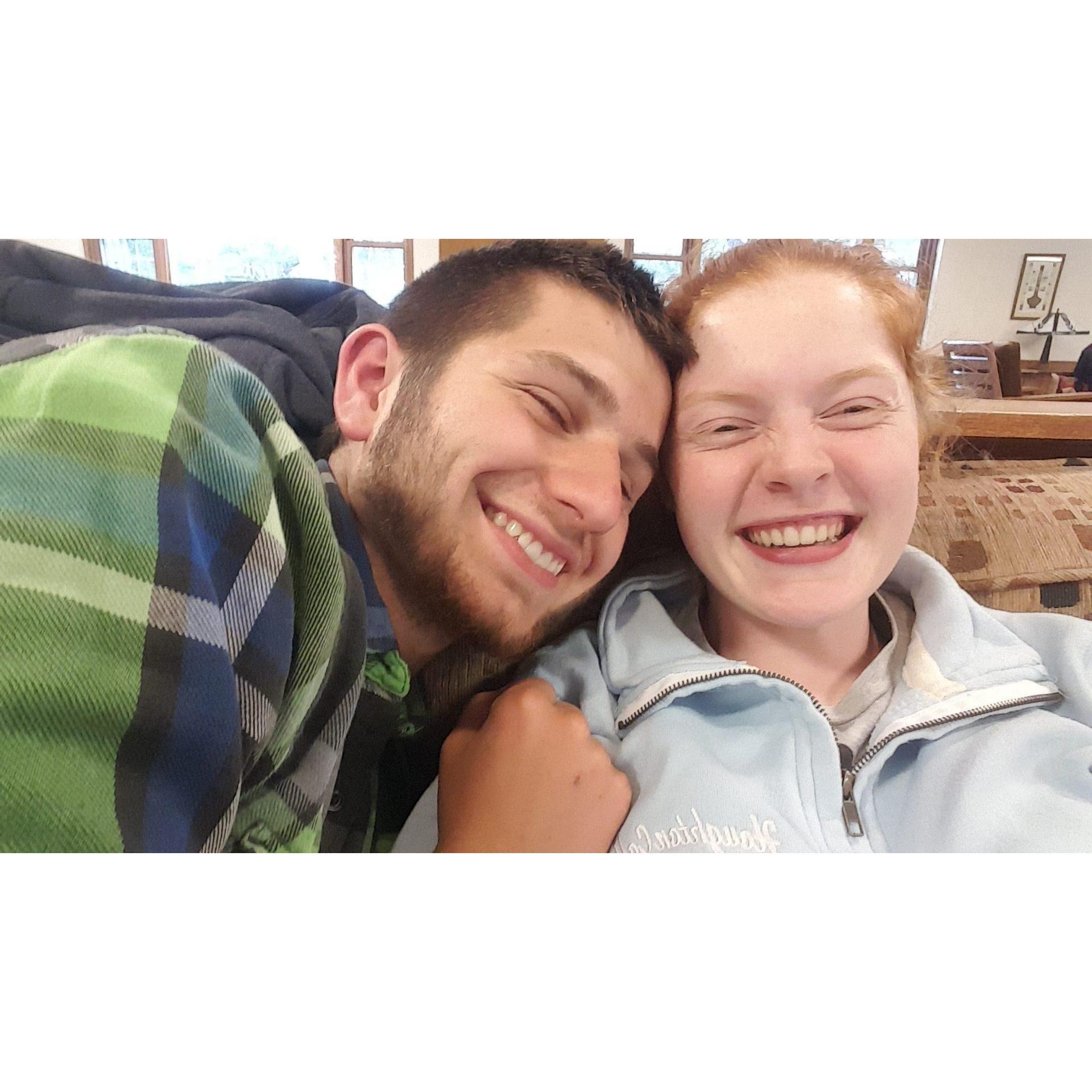 Just a couple of potatoes enjoying life- one of his first visits to Houghton (est. 2017)