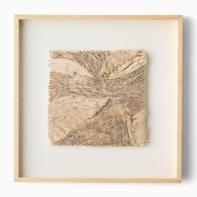 Ribbon Wall Art, 3, Ivory, 28x28