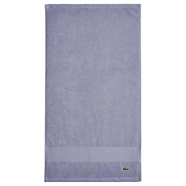 Lacoste Heritage 100% Supima Cotton Hand Towel, Light Denim, 16" x 30" – Highly Absorbent & Quick Drying, Premium Super Soft Bath Towel, Bathroom Essential, Gift for All Occasions, Machine Washable