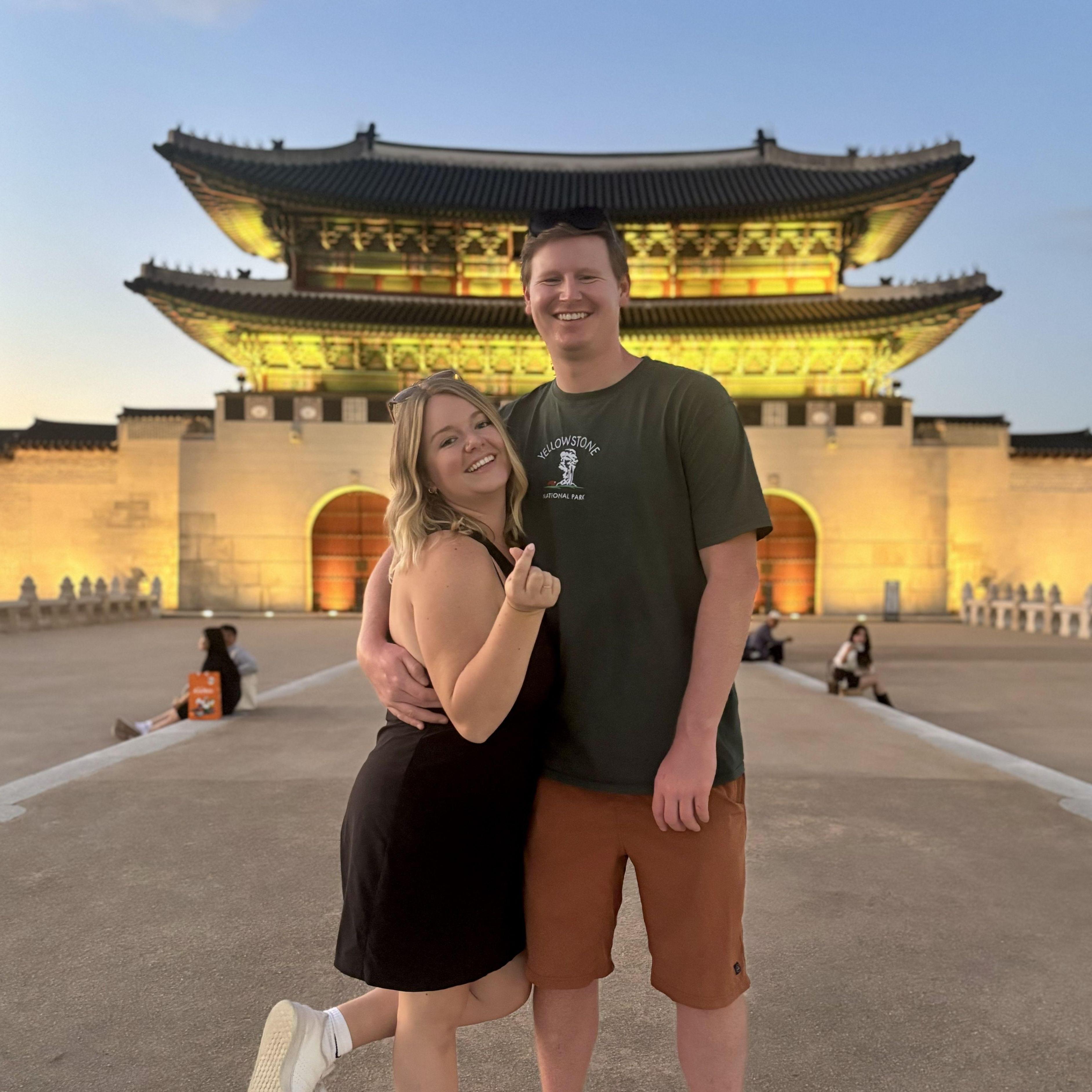 In front of a palace in Seoul, Korea