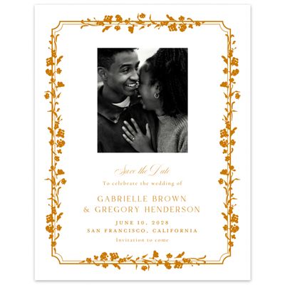 Nutmeg, Orange Wedding Digital Save the Date - Emelina Photo