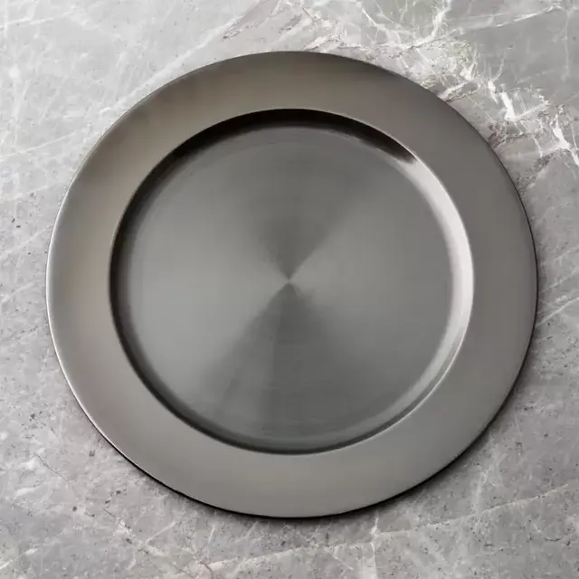 Crate and Barrel Black Nickel-Plated Charger