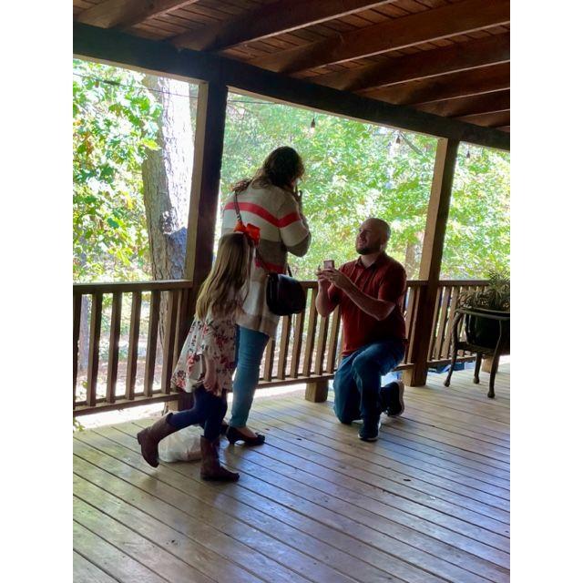 Josh popped the question. Katelyn said "hee-hee-hee...yeah!"