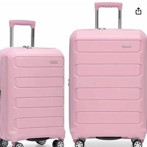 Traveler's Choice Pagosa Indestructible Hardshell Expandable Spinner Luggage, Pink, 2 Piece Set