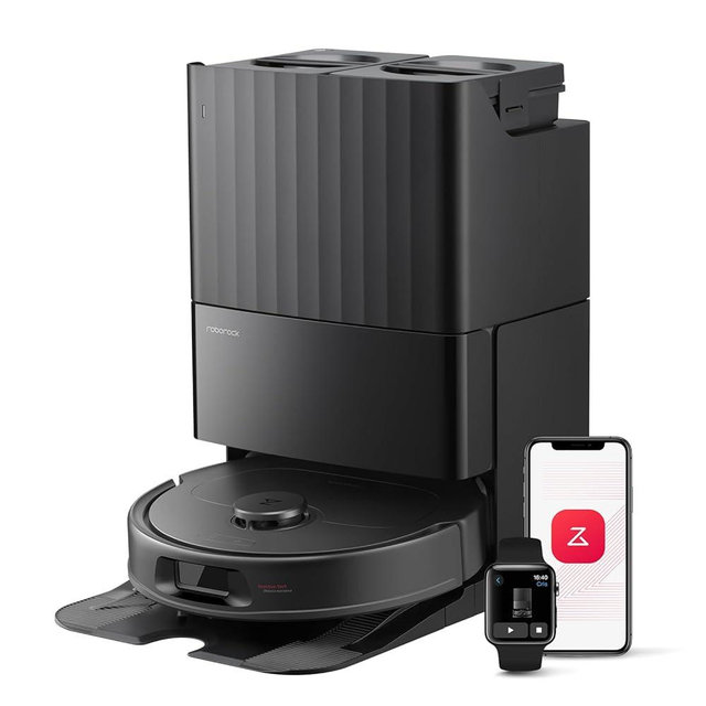 roborock QV 35S Robot Vacuum and Mop, All-in-one Vacuum Cleaner, 10,000Pa Powerful Suction, Self Emptying & Refilling, Self Mop Washing & Air Drying, Anti-Tangle Brushes for Home, Pet Hairs, Black