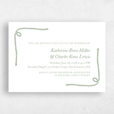 Sage, Green Wedding Invitation - Providence Corner Letterpress