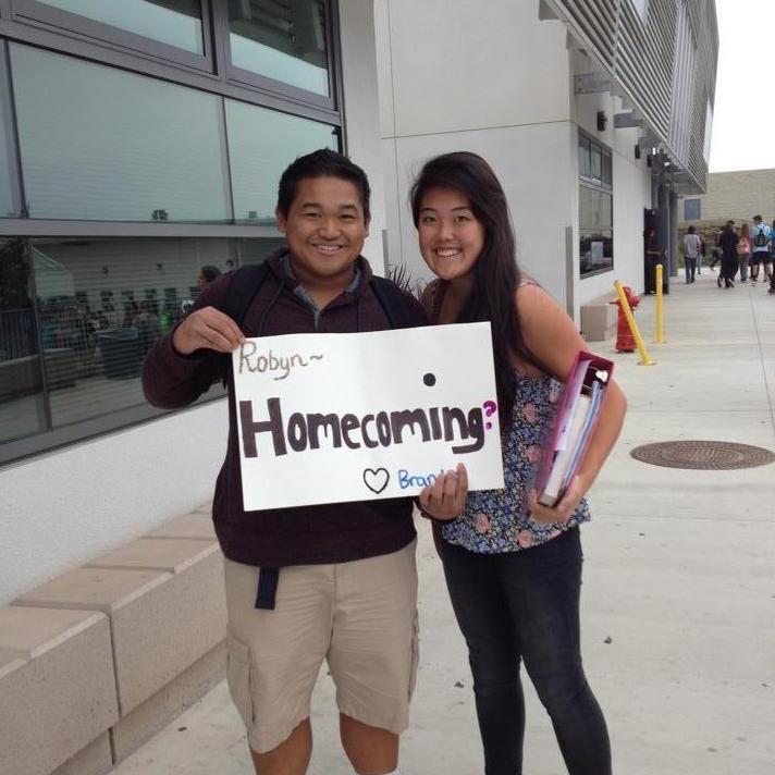 Brandon asking Robyn to Homecoming in Fall of 2013.