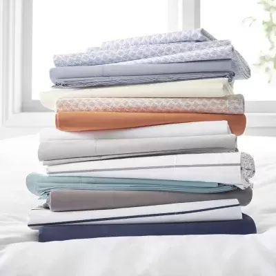 Home Expressions Cool and Crisp Cotton Percale Sheet Set