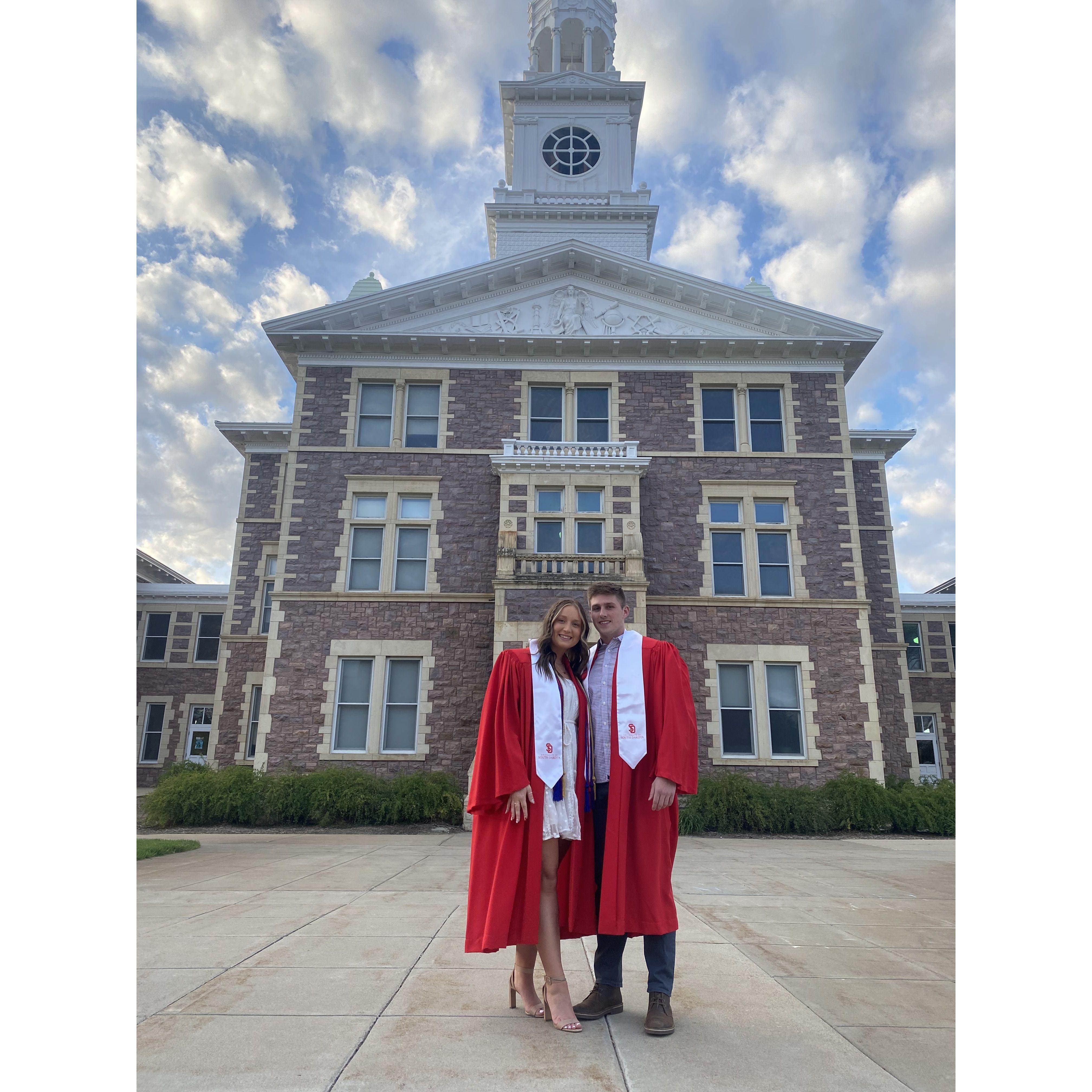 The day we graduated from The University of South Dakota. Grant got a degree in Nursing and Alyssa graduated with a Bachelors in Healthcare Administration