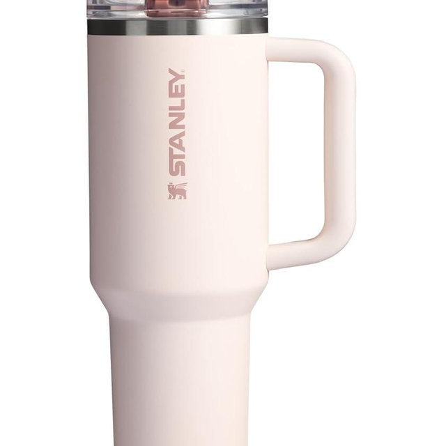 Stanley Quencher ProTour Flip Straw Tumbler with Leakproof Lid 40 oz | Built-In Straw & Handle | Cupholder Compatible for Travel | Insulated Stainless Steel Cup | BPA-Free | Rose Quartz Solid