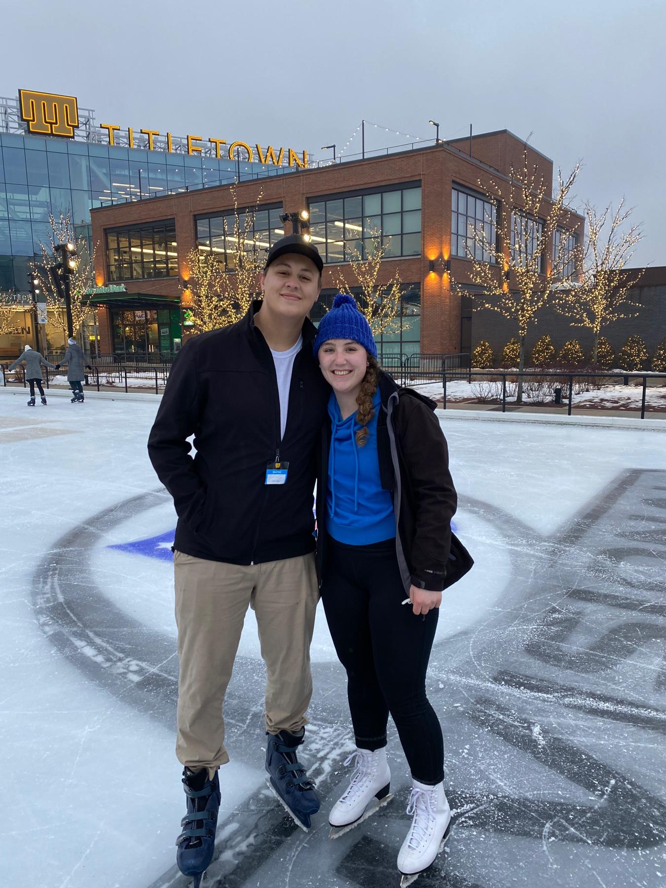 Ice Skating in Titletown, Green Bay, WI (2021)