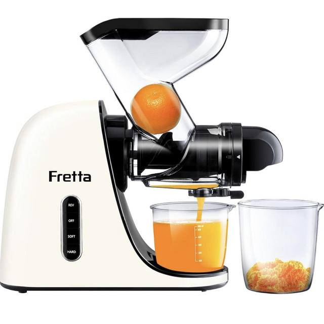 Juicer Machine, Slow Masticating Juicers, Juicer Machines Vegetable and Fruit, Juice Maker, Celery Juice Extractor, Easy to Clean Cold Press Juicer, BPA-Free(White)