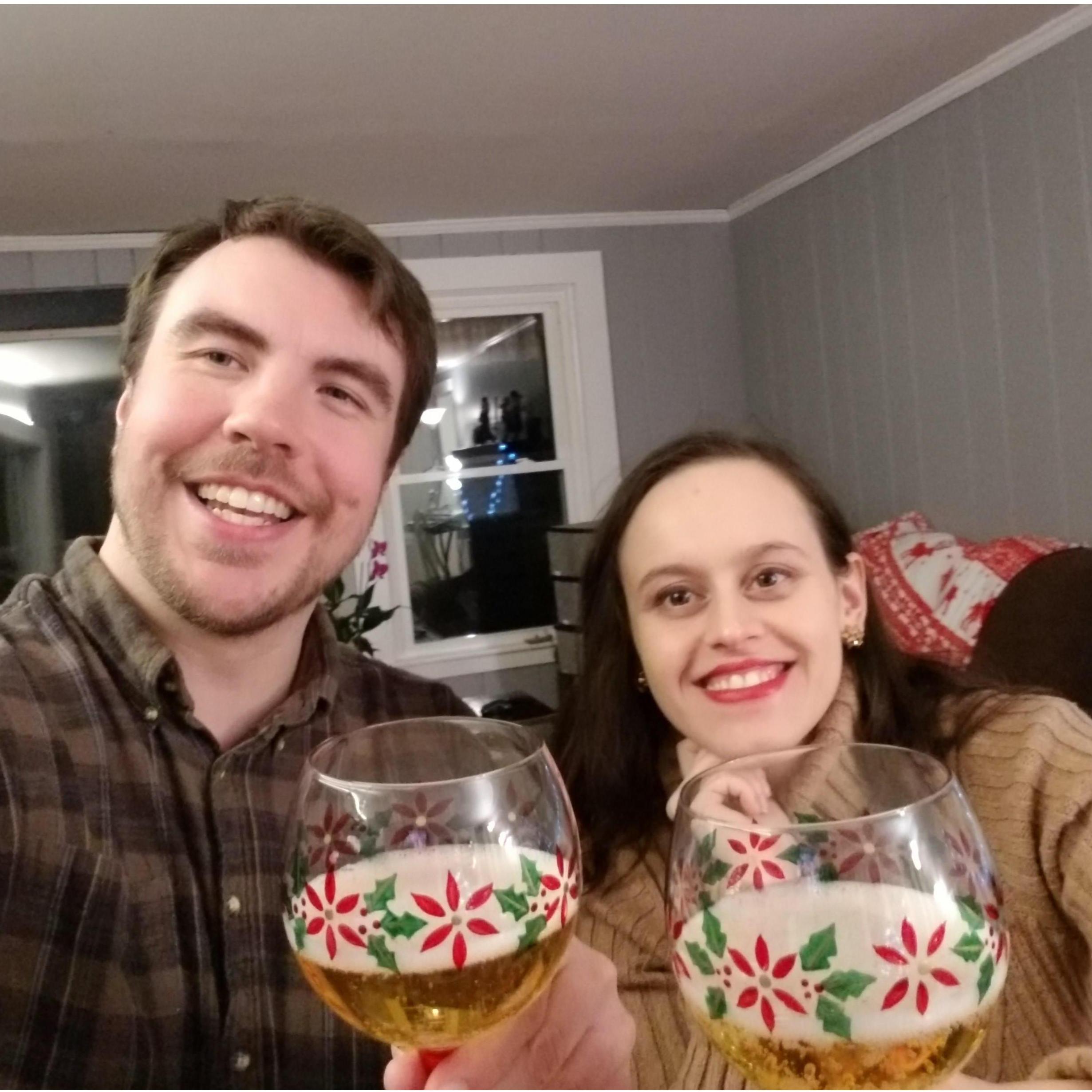 Happy birthday John! It was sparking cider.
