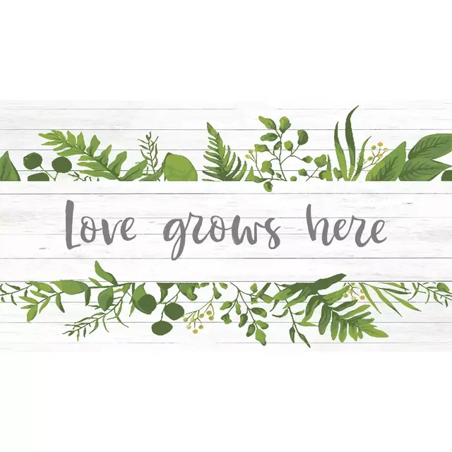 Bee & Willow™ Home Love Grows Here 20" x 36" Comfort Kitchen Mat in Natural