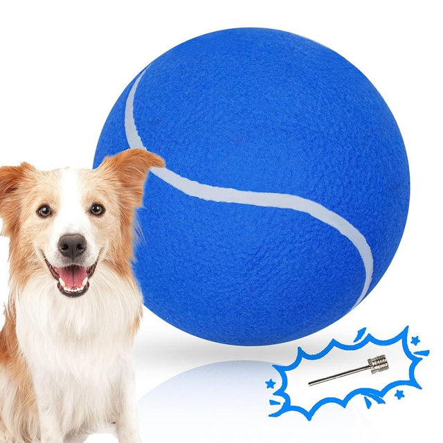 Banfeng Big Tennis Ball for Dogs, Giant Dog Tennis Ball Toy Large Outdoor Sports Gift for Small Medium Large Dog (Blue, 9.5 inch)