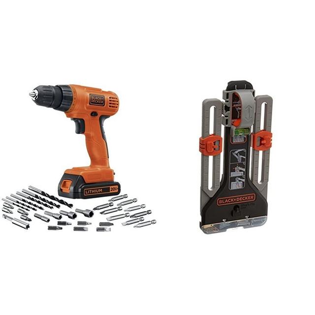 BLACK+DECKER LD120VA 20-Volt Max Lithium Drill/Driver with 30 Accessories and MarkIT Picture Hanging Tool Kit