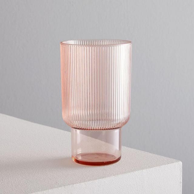 Fluted Acrylic Glassware, Highball, Pink Grapefruit
